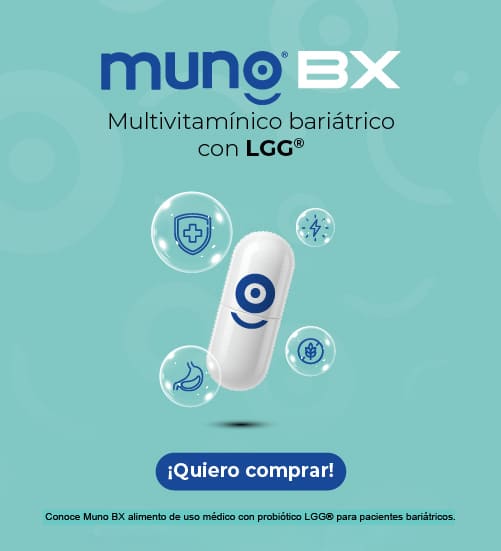 Cápsula del producto Muno BX con representación de sus beneficios